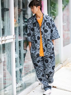 「BLUE MEN TRIP（ブルーメントリップ）のアイテム」を使った、En serio TOKYO officialさん（メンズ・175cm）の夏コーディネート