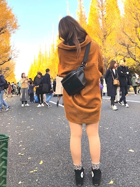 「アイテム（シャツワンピース）」を使った、choco coさん（レディース・154cm・20代）の冬コーディネート