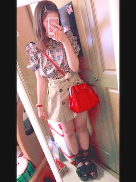 「Swankiss（スワンキス）のアイテム（バッグ）」を使った、みずみんさん（レディース・162cm）の夏コーディネート