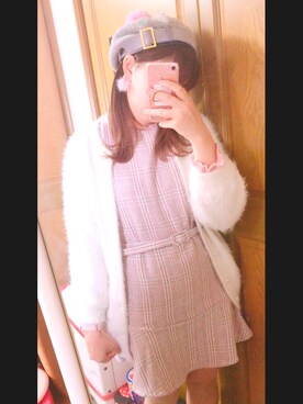 「Swankiss（スワンキス）のアイテム（ハンチング/ベレー帽）」を使った、みずみんさん（レディース・162cm）の冬コーディネート