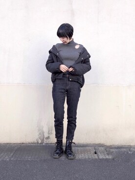 「zozoデニム」｜「アイテム（ブーツ）」を使った、COLLENTE(ambi)さん（レディース・160cm）の冬コーディネート