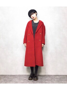 「レトロ」｜「アイテム（チェスターコート）」を使った、COLLENTE(ambi)さん（レディース・160cm）の冬コーディネート