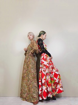 「古着屋コレンテ」｜「アイテム（ワンピース/ドレス）」を使った、COLLENTE(ambi)さん（レディース・160cm）の春コーディネート