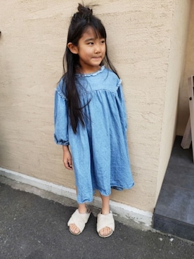 「allolun.（オールオルン）のアイテム（ワンピース/ドレス）」を使った、sora☆さん（キッズ・110cm）の春コーディネート