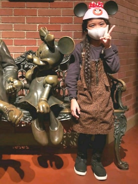「PAPAPAPARK（パパパパーク）のアイテム（シューズ）」を使った、sora☆さん（キッズ・124cm）の冬コーディネート