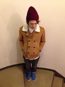 WEGO | フェイクムートンＰコート(ピーコート)