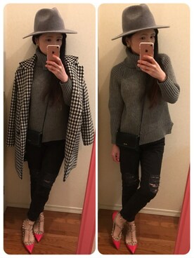 「LIPSERVICE（リップサービス）のアイテム（チェスターコート）」を使った、a.n.さん（レディース・160cm）の冬コーディネート