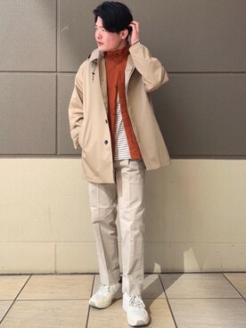 「フードコート」｜「アイテム（ミリタリージャケット）」を使った、OKuyama_sさん（メンズ・177cm）の冬コーディネート