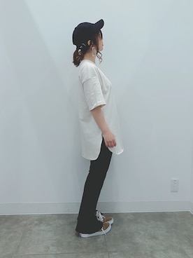 「リブスリットストレートパンツ」｜ami hagiwaraさん（レディース・158cm）の春コーディネート