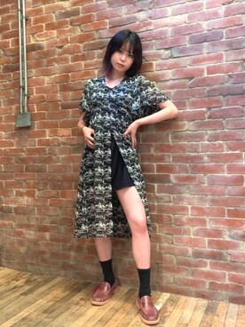 「ロックコーデ」｜「アイテム（ワンピース/ドレス）」を使った、ありなさん（レディース・173cm）の夏コーディネート