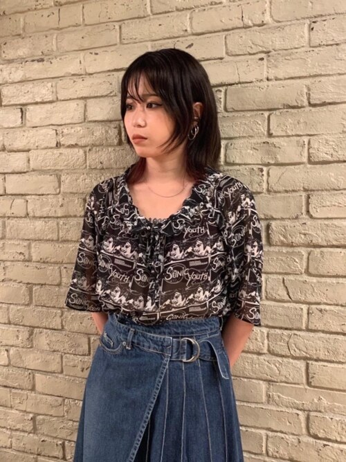 SONIC YOUTH/UG PATTERN柄 プルオーバーブラウスを使ったレディース 