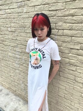 「ロックコーデ」｜「アイテム（ワンピース/ドレス）」を使った、ありなさん（レディース・173cm）の夏コーディネート