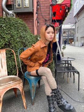 「90'sコーデ」｜「アイテム（その他アウター）」を使った、ありなさん（レディース・173cm）の冬コーディネート