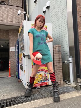 「70'sコーデ」｜「アイテム（ワンピース/ドレス）」を使った、ありなさん（レディース・173cm）の春コーディネート
