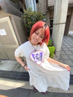 「70'sコーデ」｜「アイテム（ワンピース/ドレス）」を使った、ありなさん（レディース・173cm）の春コーディネート