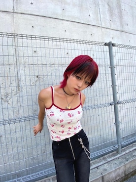 「70'sコーデ」｜「アイテム（アクセサリー）」を使った、ありなさん（レディース・173cm）の夏コーディネート