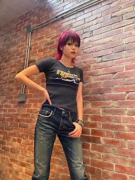 「70'sコーデ」｜「アイテム（アクセサリー）」を使った、ありなさん（レディース・173cm）の夏コーディネート