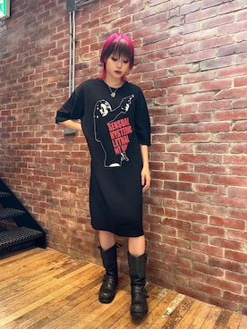 「ロンt」｜「アイテム（ワンピース/ドレス）」を使った、ありなさん（レディース・173cm）の夏コーディネート