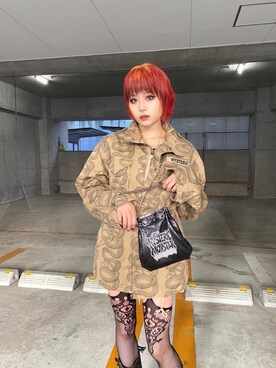 「ロックコーデ」｜「アイテム（ブルゾン）」を使った、ありなさん（レディース・173cm）の秋コーディネート