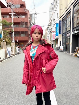 「ロンt」｜「アイテム（その他アウター）」を使った、ありなさん（レディース・173cm）の冬コーディネート