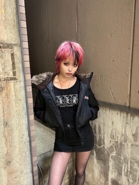 「ロンt」｜「アイテム（ジャケット/アウター）」を使った、ありなさん（レディース・173cm）の冬コーディネート
