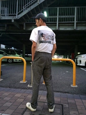 「VOO（ヴォー）のアイテム（キャップ）」を使った、平塚直人 さん（メンズ・175cm）の夏コーディネート