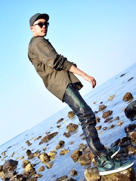 「VOO（ヴォー）のアイテム（キャップ）」を使った、平塚直人 さん（メンズ・175cm）の夏コーディネート