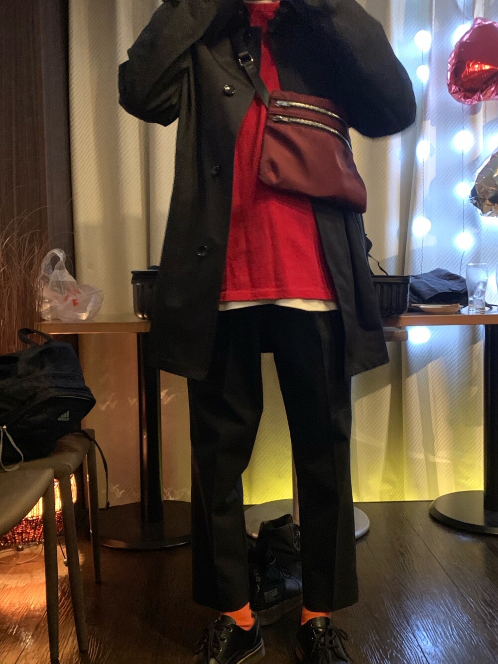 「wearhalloween2019、お洒落さんとつながりたい、今日のコーデ、大人コーデ、秋冬、UNIQLO、秋のコーデ、秋色、ハロウィン」｜「HAREのTWストレッチスリムパンツ(HARE)（スラックス、ブラック系）」を使った、ユーキ☆ﾐさん（メンズ・168cm）の秋コーディネートの1枚目の写真