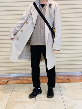 「SENSE OF PLACE by URBAN RESEARCH（センスオブプレイスバイアーバンリサーチ）のアイテム（トレンチコート）」を使った、ユーキ☆ﾐさん（メンズ・168cm）の春コーディネート