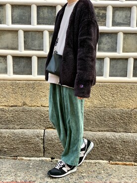 「Champion（チャンピオン）のアイテム（ブルゾン）」を使った、ユーキ☆ﾐさん（メンズ・168cm）の冬コーディネート
