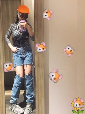 「M.Y.O.B（エム.ワイ.オー.ビー）のアイテム（ハンチング/ベレー帽）」を使った、cheese74さん（レディース・172cm）の夏コーディネート