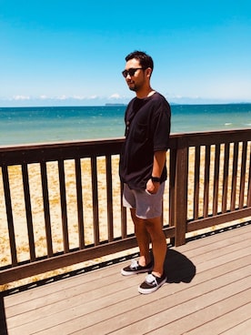 「WHITE LINE（ホワイトライン）のアイテム」を使った、kazuさん（メンズ・170cm）の夏コーディネート