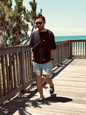 「WHITE LINE（ホワイトライン）のアイテム」を使った、kazuさん（メンズ・170cm）の夏コーディネート