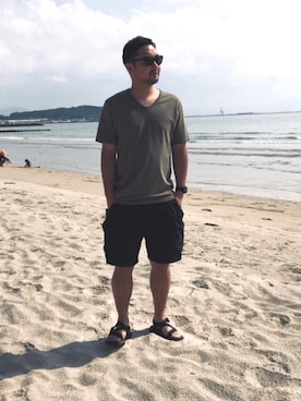「WHITE LINE（ホワイトライン）のアイテム」を使った、kazuさん（メンズ・170cm）の夏コーディネート