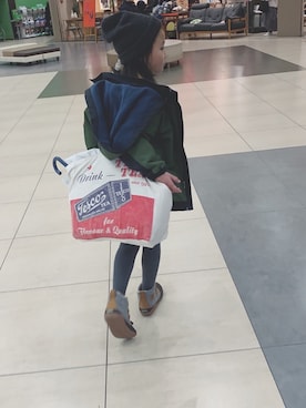 「エコバッグ」｜「アイテム（ナイロンジャケット）」を使った、バニージョイ☆さん（キッズ・120cm）の冬コーディネート