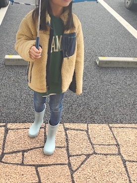 「長靴」｜「アイテム（ブルゾン）」を使った、バニージョイ☆さん（キッズ・120cm）の春コーディネート
