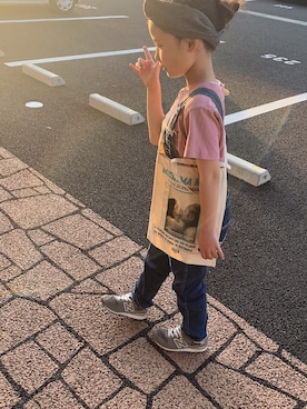 「EDWIN（エドウィン）のアイテム（サロペット/オーバーオール）」を使った、バニージョイ☆さん（キッズ・125cm）の春コーディネート
