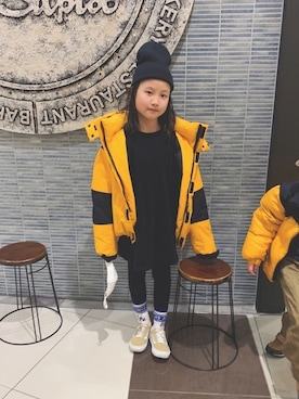 「アイテム（レッグウェア、ブルー系）」を使った、バニージョイ☆さん（キッズ・133cm）の冬コーディネート