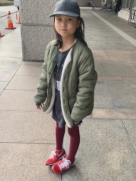 「BEAMS BOY（ビームスボーイ）のアイテム（帽子）」を使った、バニージョイ☆さん（キッズ・133cm）の冬コーディネート