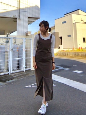 「BAYFLOW（ベイフロー）のアイテム（オールインワン・サロペット）」を使った、Etan*さん（レディース・164cm）の春コーディネート