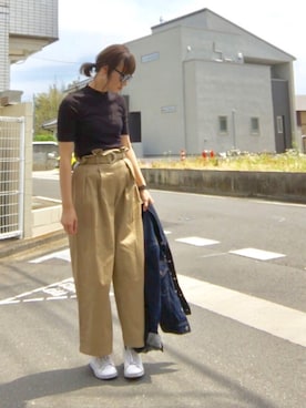 「カラーレンズ」｜「アイテム（アナログ腕時計）」を使った、Etan*さん（レディース・164cm）の春コーディネート