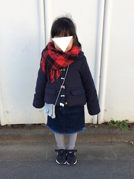「アイテム（スカート）」を使った、hinaさん（キッズ・110cm）の秋コーディネート
