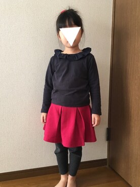 「アイテム（スカート）」を使った、hinaさん（キッズ・110cm）の冬コーディネート