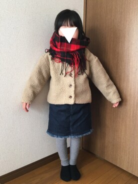「アイテム（スカート）」を使った、hinaさん（キッズ・110cm）の冬コーディネート