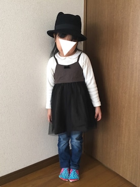 「ネコミミ」｜「アイテム（ワンピース/ドレス）」を使った、hinaさん（キッズ・100cm）の冬コーディネート