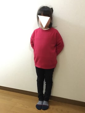 「キッスコーデ」｜「アイテム（スウェット）」を使った、hinaさん（キッズ・110cm）の冬コーディネート