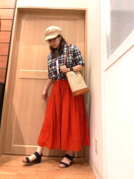 「DRESKIP（ドレスキップ）のアイテム（キャスケット）」を使った、Maaaaachanさん（レディース・164cm）の春コーディネート