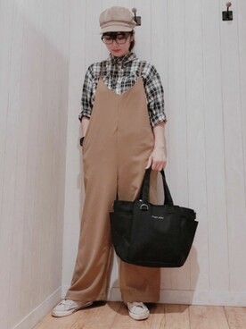 「DRESKIP（ドレスキップ）のアイテム（オールインワン・サロペット）」を使った、Maaaaachanさん（レディース・164cm）の秋コーディネート
