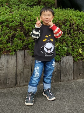 「Disney（ディズニー）のアイテム（パンツ）」を使った、愛さん（キッズ・100cm）の秋コーディネート