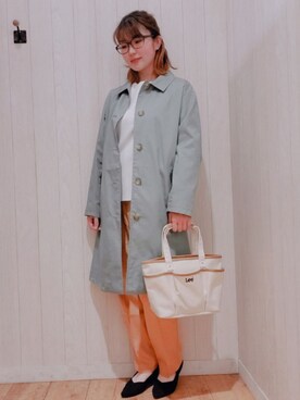 「春ニット」｜「アイテム（ステンカラーコート）」を使った、Maaaaachanさん（レディース・164cm）の春コーディネート